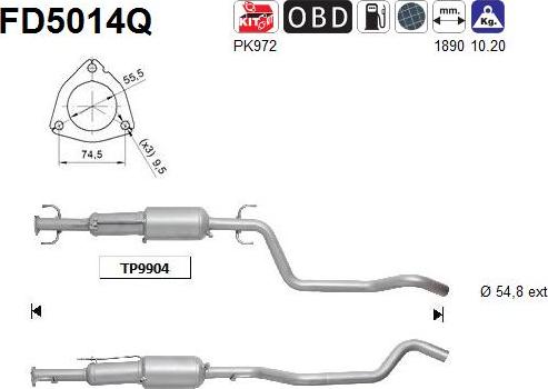 AS FD5014Q - Soot / Particulate Filter, exhaust system car-mod.net