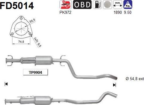 AS FD5014 - Soot / Particulate Filter, exhaust system car-mod.net
