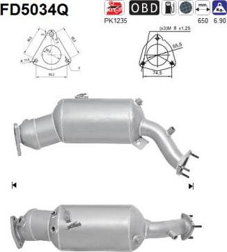 AS FD5034Q - Soot / Particulate Filter, exhaust system car-mod.net