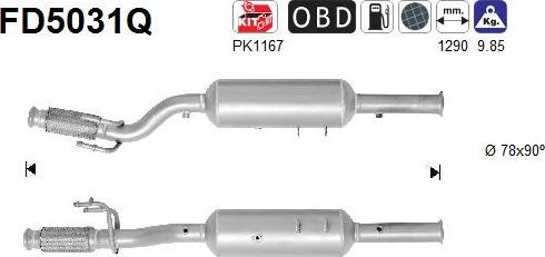 AS FD5031Q - Soot / Particulate Filter, exhaust system car-mod.net