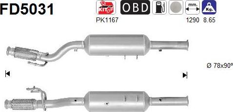 AS FD5031 - Soot / Particulate Filter, exhaust system car-mod.net