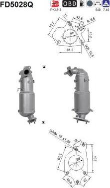 AS FD5028Q - Soot / Particulate Filter, exhaust system car-mod.net