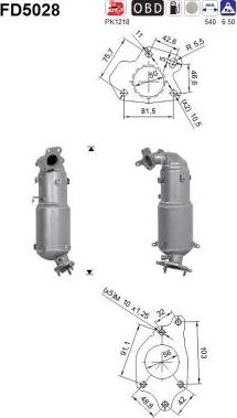 AS FD5028 - Soot / Particulate Filter, exhaust system car-mod.net