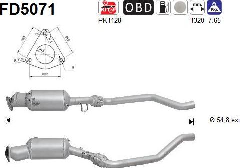AS FD5071 - Soot / Particulate Filter, exhaust system car-mod.net