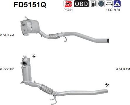 AS FD5151Q - Soot / Particulate Filter, exhaust system car-mod.net