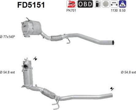 AS FD5151 - Soot / Particulate Filter, exhaust system car-mod.net