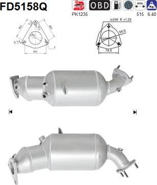 AS FD5158Q - Soot / Particulate Filter, exhaust system car-mod.net
