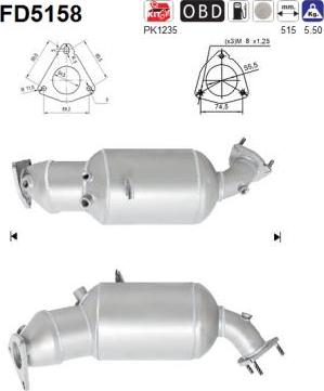 AS FD5158 - Soot / Particulate Filter, exhaust system car-mod.net