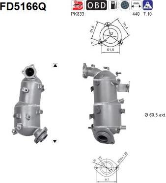 AS FD5166Q - Soot / Particulate Filter, exhaust system car-mod.net