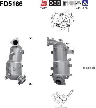 AS FD5166 - Soot / Particulate Filter, exhaust system car-mod.net