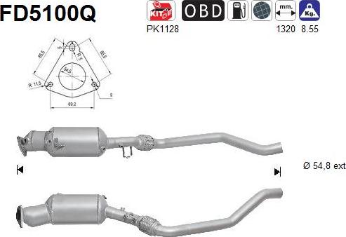 AS FD5100Q - Soot / Particulate Filter, exhaust system car-mod.net