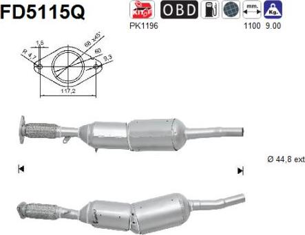 AS FD5115Q - Soot / Particulate Filter, exhaust system car-mod.net