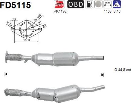 AS FD5115 - Soot / Particulate Filter, exhaust system car-mod.net