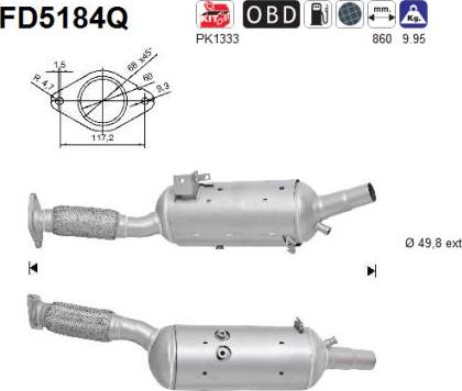 AS FD5184Q - Soot / Particulate Filter, exhaust system car-mod.net