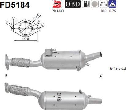 AS FD5184 - Soot / Particulate Filter, exhaust system car-mod.net