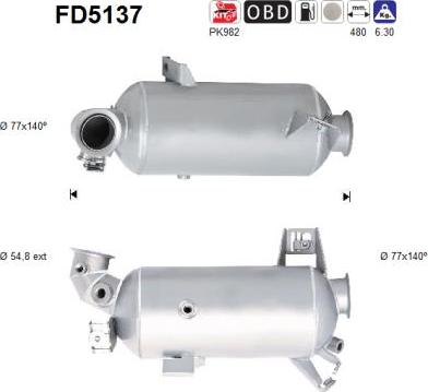 AS FD5137 - Soot / Particulate Filter, exhaust system car-mod.net