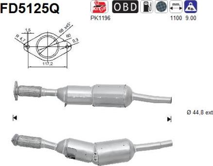 AS FD5125Q - Soot / Particulate Filter, exhaust system car-mod.net