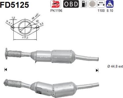 AS FD5125 - Soot / Particulate Filter, exhaust system car-mod.net