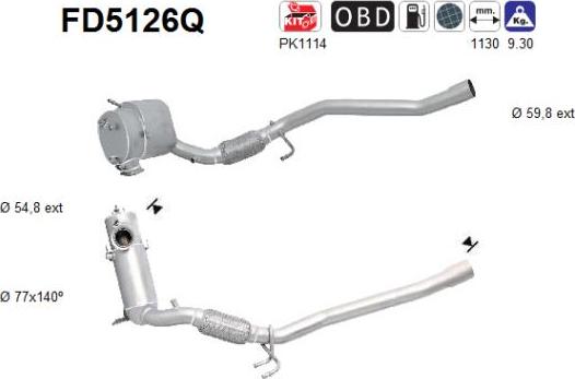 AS FD5126Q - Soot / Particulate Filter, exhaust system car-mod.net