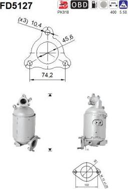 AS FD5127 - Soot / Particulate Filter, exhaust system car-mod.net