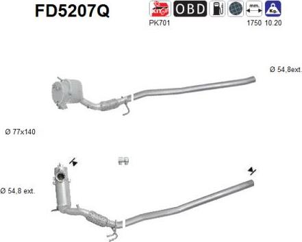AS FD5207Q - Soot / Particulate Filter, exhaust system car-mod.net