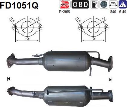 AS FD1051Q - Soot / Particulate Filter, exhaust system car-mod.net