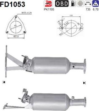 AS FD1053 - Soot / Particulate Filter, exhaust system car-mod.net
