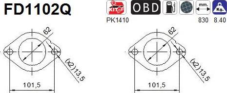 AS FD1102Q - Soot / Particulate Filter, exhaust system car-mod.net