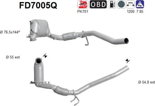 AS FD7005Q - Soot / Particulate Filter, exhaust system car-mod.net
