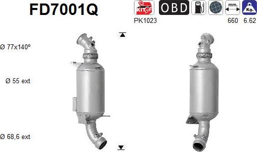 AS FD7001Q - Soot / Particulate Filter, exhaust system car-mod.net