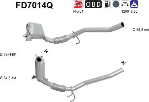 AS FD7014Q - Soot / Particulate Filter, exhaust system car-mod.net