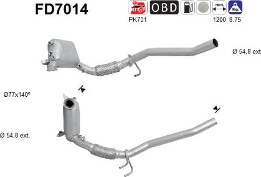 AS FD7014 - Soot / Particulate Filter, exhaust system car-mod.net