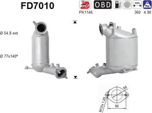 AS FD7010 - Soot / Particulate Filter, exhaust system car-mod.net