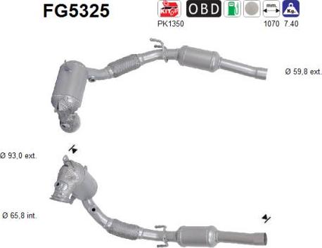 AS FG5325 - Soot / Particulate Filter, exhaust system car-mod.net