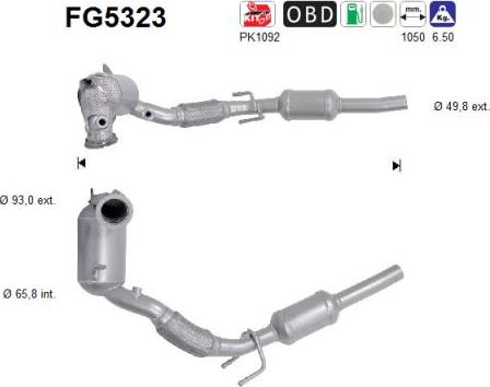 AS FG5323 - Soot / Particulate Filter, exhaust system car-mod.net