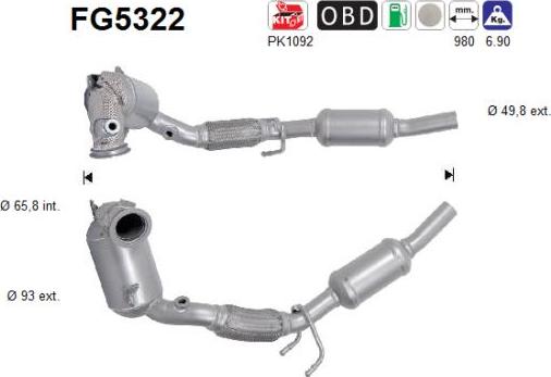 AS FG5322 - Soot / Particulate Filter, exhaust system car-mod.net