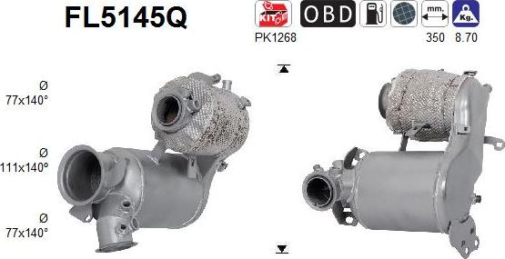 AS FL5145Q - Soot / Particulate Filter, exhaust system car-mod.net