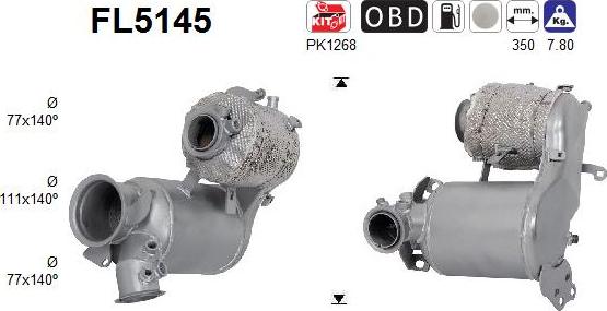 AS FL5145 - Soot / Particulate Filter, exhaust system car-mod.net