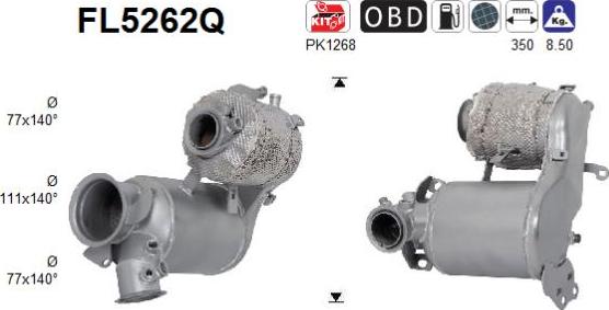 AS FL5262Q - Soot / Particulate Filter, exhaust system car-mod.net