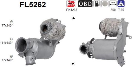AS FL5262 - Soot / Particulate Filter, exhaust system car-mod.net