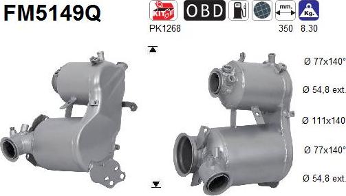 AS FM5149Q - Soot / Particulate Filter, exhaust system car-mod.net