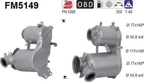 AS FM5149 - Soot / Particulate Filter, exhaust system car-mod.net