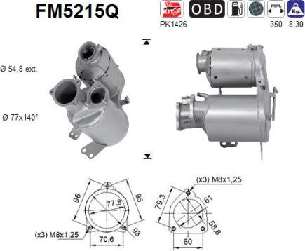 AS FM5215Q - Soot / Particulate Filter, exhaust system car-mod.net