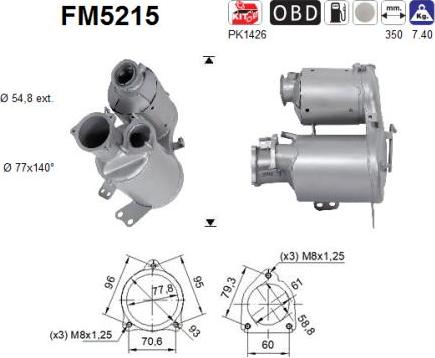AS FM5215 - Soot / Particulate Filter, exhaust system car-mod.net