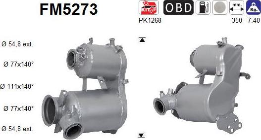 AS FM5273 - Soot / Particulate Filter, exhaust system car-mod.net