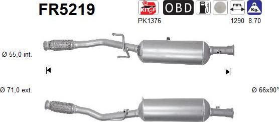 AS FR5219 - Soot / Particulate Filter, exhaust system car-mod.net