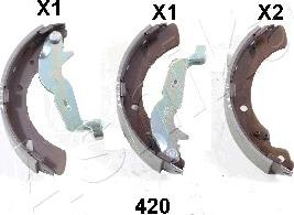 Ashika 55-04-420 - Drum Brake Shoe Set car-mod.net