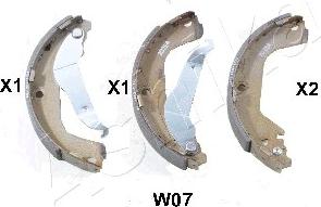 Ashika 55-0W-W07 - Drum Brake Shoe Set car-mod.net
