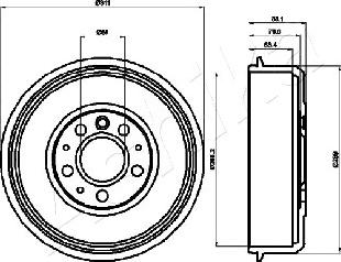 Ashika 56-00-0914 - Brake Drum car-mod.net