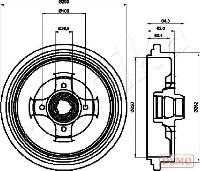 Ashika 56-00-0913C - Brake Drum car-mod.net